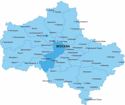 Карта доставки Bedding по Москве и области